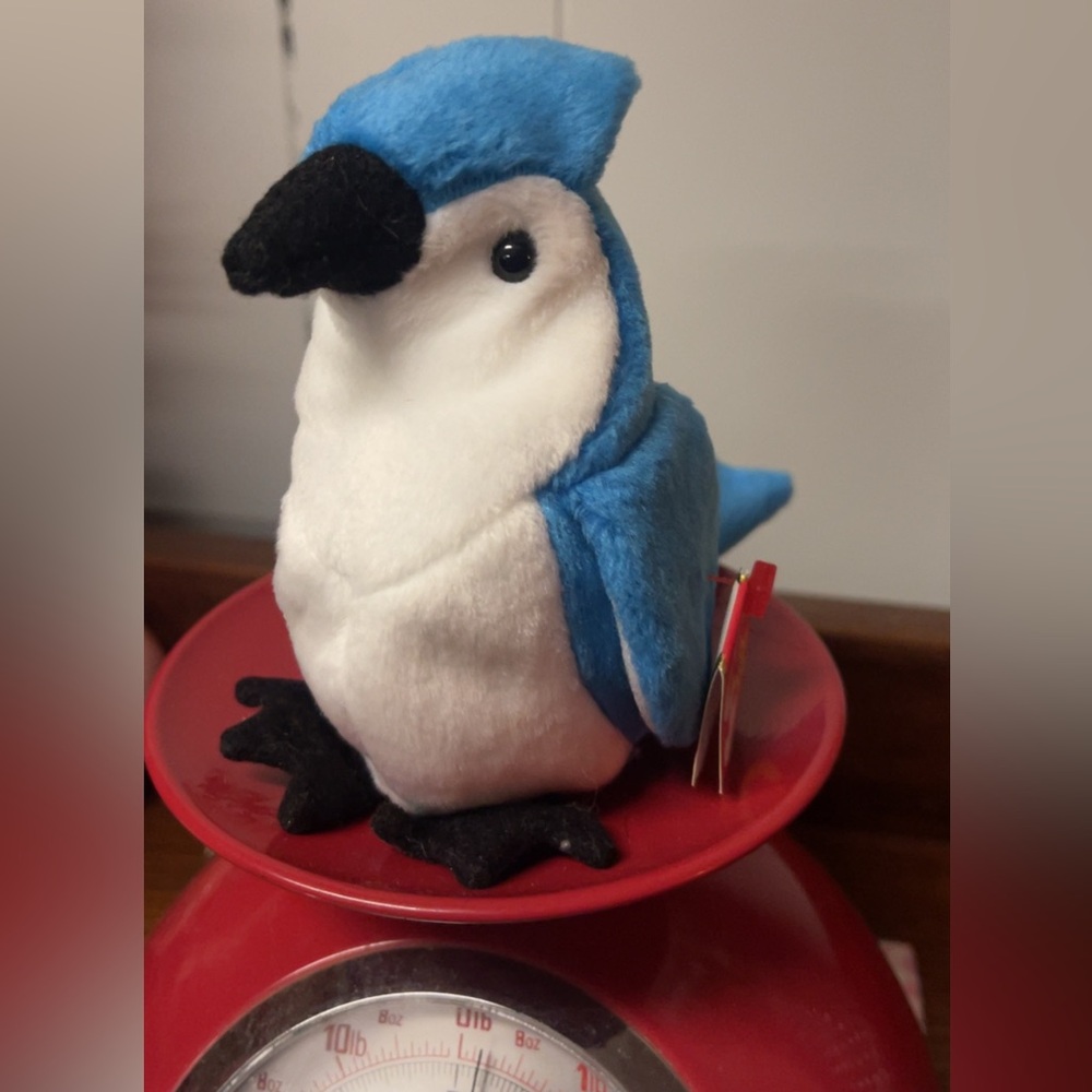 ‘98 - Ty Rocket BlueJay Beanie & Teenie Beanie Baby - Picture 6 of 12